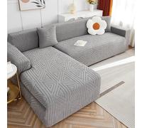 Elegante copridivano grigio scuro per divani a 4 e 3 posti, in pelle, morbido e confortevole, antipolvere, perfetto per proteggere gli angoli del soggiorno e la chaise longue