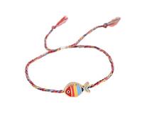 Elegante cordoncino intrecciato regolabile con ciondolo a forma di pesce metallico e finitura liscia ad olio per l'uso quotidiano, unisex regolabile con ciondolo a forma di pesce, Misura unica, come