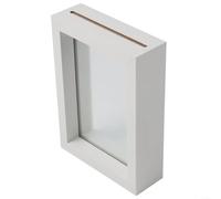 Elegante cornice galleggiante progettata per la visione su due lati, realizzata con legno composito e vetro lucido per un uso a lungo termine (bianco)
