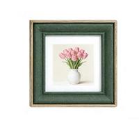 Elegante cornice portafoto quadrata che incarna i principi nordici con cornice in pannello di densità e vetro organico trasparente (12,7 x 12,7 cm)