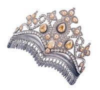 Elegante corona da sposa con strass, diadema con cristalli fatti a mano, regolabile, accessori per capelli da donna