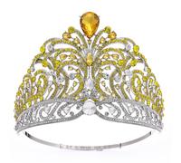 Elegante corona di gemme di bellezza corona da donna alla moda lega corona per concorsi di matrimonio e spettacoli, Lega