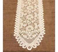 Elegante corridore da tavolo in pizzo bianco ideale per ricevimenti di nozze o a