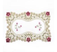 Elegante corridore da tavolo in pizzo floreale ricamato garza traslucida