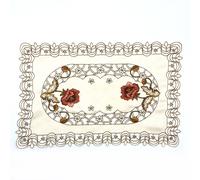 Elegante corridore da tavolo in pizzo floreale ricamato garza traslucida