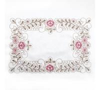 Elegante corridore da tavolo in pizzo floreale ricamato garza traslucida