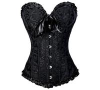 Elegante corsetto da donna, con chiusura frontale, bustino modellante, XS, nero