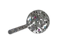 Elegante cosmetico portatile a specchio con riflesso chiaro alla moda strumento di bellezza trucco a specchio per un uso duraturo, Dimensione della pietra preziosa rotonda, Bellezza di massa