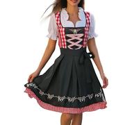 Elegante costume cosplay, abito da cortile per feste di Oktoberfest, Halloween, carnevale, eventi a tema medievali, rievocazione storica film d'amore medievali (rosso, XL)