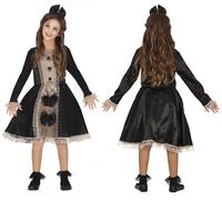 Elegante costume da bambola scura per bambine di 10-12 anni