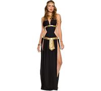 Elegante costume per Halloween dea greca cosplay maestoso abito da cortile per celebrazioni eventi (nero, M)