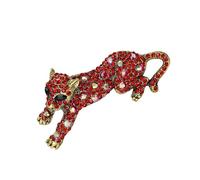 Elegante Cristallo Impreziosito Leopardi Spilla Lega Animale Strass Risvolto Pin Sciarpe Scialle Gioielli Clip Per L'usura Quotidiana Unico Leopardo Gioielli Pin Accessori Regalo, Misura unica, come