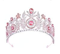 Elegante Crowwedding Croona di cristallo da sposa corona principessa Prombolo di Rhinestone Tiara Banca di nozze Cessori per capelli (blu 16 * 7,5 cm)