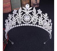 Elegante Crowwedding Croona di cristallo da sposa corona principessa Prombolo di Rhinestone Tiara Banca di nozze Cessori per capelli (blu 16 * 7,5 cm)