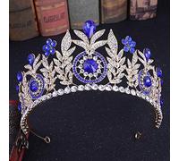 Elegante Crowwedding Croona di cristallo da sposa corona principessa Prombolo di Rhinestone Tiara Banca di nozze Cessori per capelli (blu 16 * 7,5 cm)