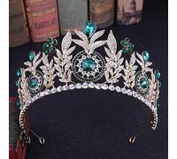 Elegante Crowwedding Croona di cristallo da sposa corona principessa Prombolo di Rhinestone Tiara Banca di nozze Cessori per capelli (blu 16 * 7,5 cm)