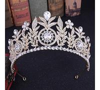 Elegante Crowwedding Croona di cristallo da sposa Crown Crown Princess Queepageant Prom Rhinestone Tiara Head Abch Cessori per capelli (Gree16*7,5 cm)