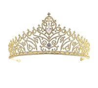 ELEGANTE Crowwedding Cryra Brid Crystal Crowns Crown Princess Queepageant Prom Rhinestone Tiara Headband Wedding, dimensione: 15 * 7.7cmr: silve (argento 15 * 7,7 cm)