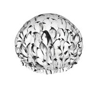 Elegante cuffia da bagno con stampa folla di pinguini per capelli lunghi e capelli corti, lavabile, fascia elastica da bagno per capelli lunghi, treccia
