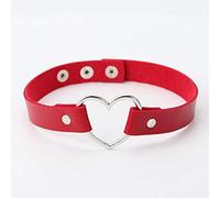 Elegante Cuoio Punk per Il Girocollo a cronometro Cuoio Cuoio Collana con Fibbia per Fibbia Presente per Donne Gioielli, Colore: Colore Rosso: Rosa