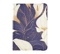 Elegante custodia a portafoglio in pelle vintage con calle viola impermeabile