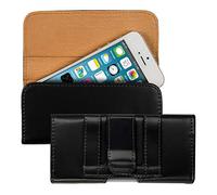 Elegante CUSTODIA DA CINTURA in pelle con pratica clip da cintura per Apple iPhone 5 / 5S in Nero, firmata kwmobile