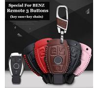Elegante custodia in pelle per chiave a 3 pulsanti, per telecomando Mercedes Benz, protegge da polvere e sabbia, adatta a una vasta gamma di modelli tra cui (rosa)