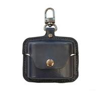 Elegante custodia in pelle per Sony WF-1000XM6, con moschettone, accessorio antiurto in blu scuro