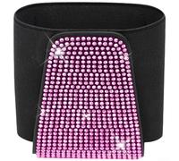 Elegante custodia per occhiali da sole con strass e diamanti, custodia in pelle PU per mantenere gli occhiali e gli oggetti personali ordinati negli scomparti del veicolo (rosa)