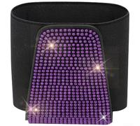 Elegante custodia per occhiali da sole in pelle PU con strass diamantati, organizer per tenere in ordine gli interni del veicolo (viola)