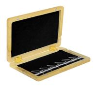 Elegante Custodia per pannelli a molla in legno per fagotto gancio da parete organizzato 6 piastre morbido interno montabile accessori fagotto tubo di legno organizer