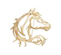 Elegante Cut Out Cavallo Spilla Leggero Lega Petto Gioielli Argento Oro Doppio Colore Opzione Moda Corpetto Pin Lega Pin Distintivo Pin, Misura unica, come descritto