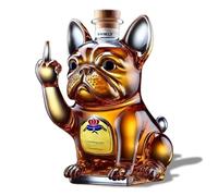 Elegante decanter di vetro con tappo, bottiglia di alcol decorativo da 1000 ml per whisky, vino, acqua, olio o aceto, contenitore per distributore multiuso Law fighting dog