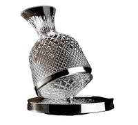 Elegante decanter for vino rosso, base in cristallo dorato ispessito, rotazione di 360 gradi, decantazione rapida, bocca larga e collo stretto, adatto for decantare regali(Silver)