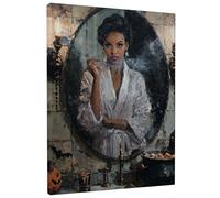 Elegante decorazione artistica da parete con ritratto in bianco e nero, arte estetica chic per soggiorno, camera da letto, bagno, ufficio, tela avvolta 40,6 x 50,8 cm