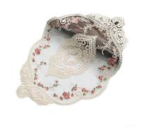 Elegante decorazione da tavolo in pizzo con ricamo floreale per case e riunioni speciali (L)