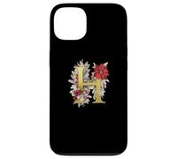 Elegante design floreale con lettera H natalizia Custodia per iPhone 13