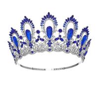 Elegante diadema da donna con grande cristallo da regina reale, corona da principessa, diadema per concorsi di matrimonio