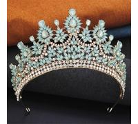 Elegante diadema e corone per matrimonio, diadema per feste, copricapo da sposa, opale EN8