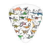 Elegante dinosauro studio alfabeti, 12 cubi per chitarra, 3 spessori contengono 0,46 mm, 0,71 mm, 0,96 mm, con scatola portaoggetti