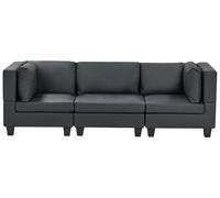 Elegante Divano Modulare a 3 Posti in Tessuto Imbottito Nero Unstad