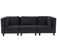 Elegante Divano Modulare a 3 Posti in Tessuto Imbottito Nero Unstad