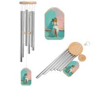 Elegante donna che legge un libro Wind Chimes Memorial Deep Tone Windchime con 6 tubi di alluminio decorazione esterna del giardino del cortile