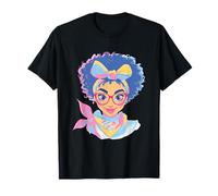 Elegante Donna Ritratto Moda Viso Grafica Rosa Occhiali Maglietta
