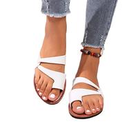 Elegante Donna Spiaggia Infradito,Estate Casuale Punta ad Anello Alluce Valgo Pantofole,Elegante Comodo Sandali Ortopedici da Donna,per la Correzione Dell'alluce Valgo/Piede (Color : White, Size : 3