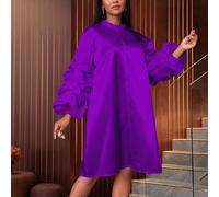 Elegante dress corto con un piccolo colletto a punta, dress plissettato, morbido, comodo, adatto per appuntamenti, feste, matrimoni, idesidresmed drss, gross di rasatura, matrimonio L,M,S,XLColore uni