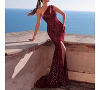 Elegante e affascinante abito da sera monospalla con paillettes per le donne - perfetto per eventi sul red carpet, matrimoni di lusso, cene formali, appuntamenti romantici, balli di laurea e feste di 