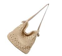 Elegante E Funzionale Borsa A Tracolla Di Paglia Per Le Avventure Di Vita Quotidiana Che Sono Fatti A Mano Per Studenti E Professionisti, beige.