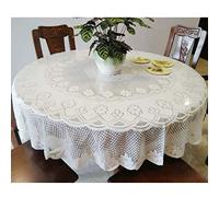 Elegante e lussuoso Copertine rotonda tovaglia di pizzo bianco for Tavola rotonda pizzo all' uncinetto Tovaglie Tavola Rotonda for la decorazione della cucina festa di nozze, ideale for 4- 6 di posti
