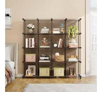 Elegante e minimalista libreria divisibile in plastica, mobile portagiochi, libreria con 4 scomparti (per organizzare i libri), mobile organizzatore e portagiochi a 4 livelli, mobile portaoggetti con